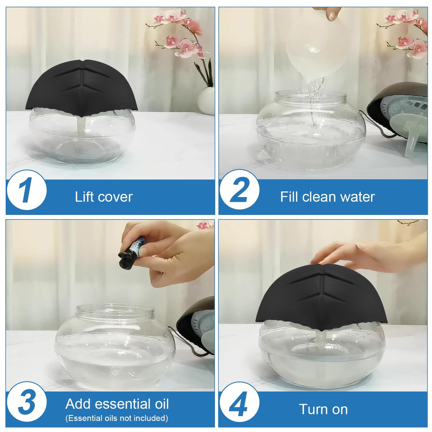 ap airpleasure Water-Based Purifier Air Washer, Air Revitalizer & Freshener, Air Fresher with 7 LED Color Changing Light for Rooms (Green)