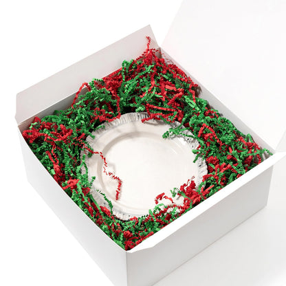 Mefleet 1 LB Crinkle Cut Paper Shred Filler Green & Red Crinkle Shredded Paper for Gift Box - Gift Basket Bag Filler - Grass Cushion Stuffing for Christmas Holiday Packaging Wrapping