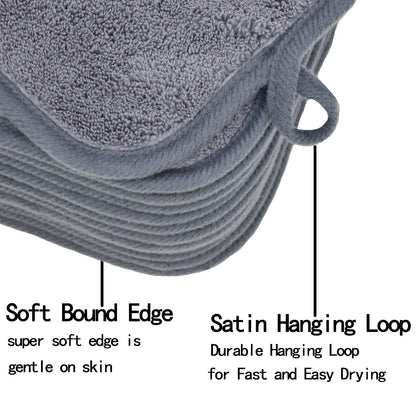 BloomSesame Makeup Remover Cloths for Face, Eye, Lips - Reusable Makeup Remover Pads Soft Microfiber Facial Cleansing Cloths 5 x 5 inch 6 Pack (Gray)