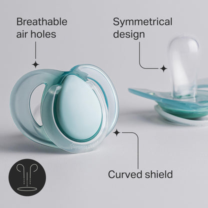 Tommee Tippee Nighttime Soothers, 6-18m, 6 Pack, Glow in The Dark, Varied Colours and Designs, Symmetrical Orthodontic Dummy, BPA-Free Silicone Teat