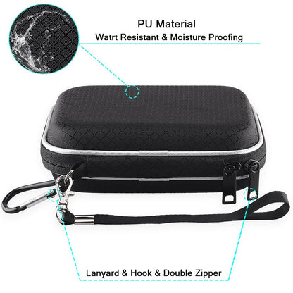 Lacdo External Hard Drive Carrying Case for Western Digital WD My Passport Mac for Ultra/WD Black P10/WD Elements 2.5 inch EVA Portable Storage Cable Case HDD 1TB 2TB 3TB 4TB 5TB Travel Cover, Black