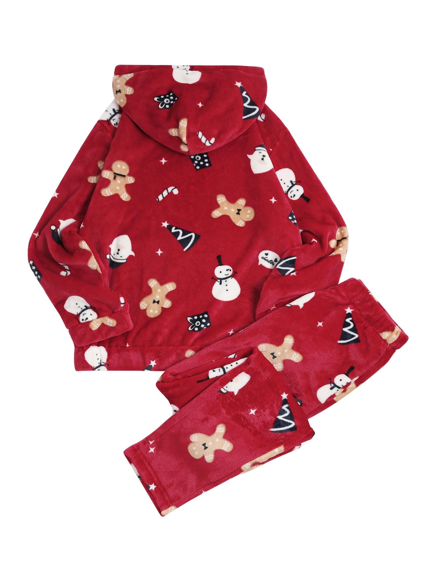 ZAFUL Women's Fuzzy Fleece Pajamas Sets Loungewear Long Sleeve pocket Casual Hoodies and Pants Set 2 Piece Fluffy Sleepwear