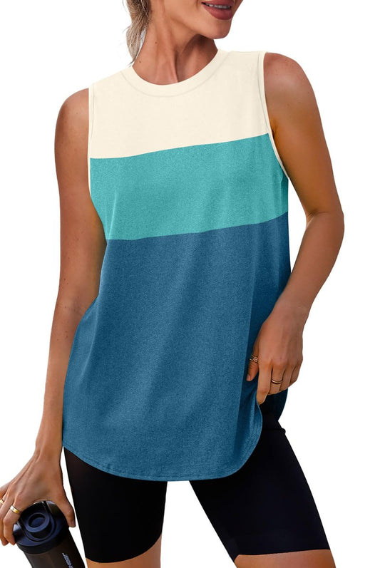 Workout Tank Tops for Women Athletic Running Sleeveless Shirts Activewear Gym Yoga Tops White Green Blue XXL