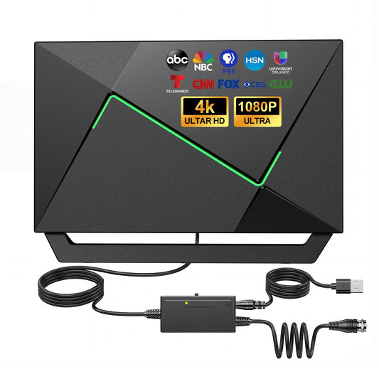 2026 TV Antenna for Smart TV Indoor for Local Channels HD Digital Antenna Outdoor Long Range Reception with Amplifier Signal Booster Supports 4K 1080p HD