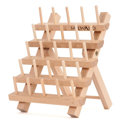 MILWARDS 2511423 Holder: 25 Spools: Beech Wood, 14.5 x 15.5 x 18cm