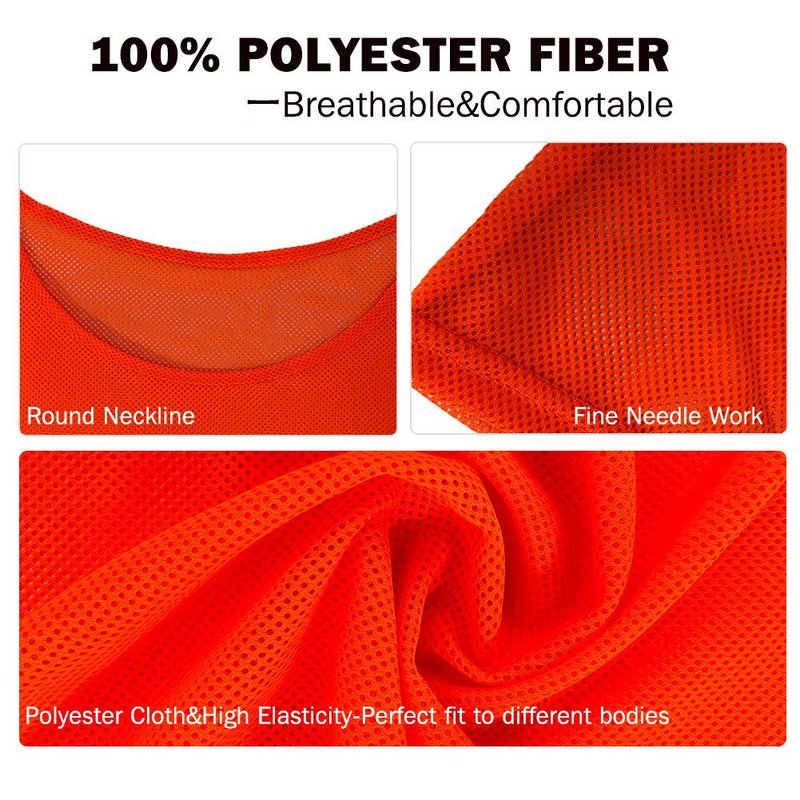 Antoyo Pinnies Soccer pinnies for Soccer Mesh Basketball Jerseys Orange-M