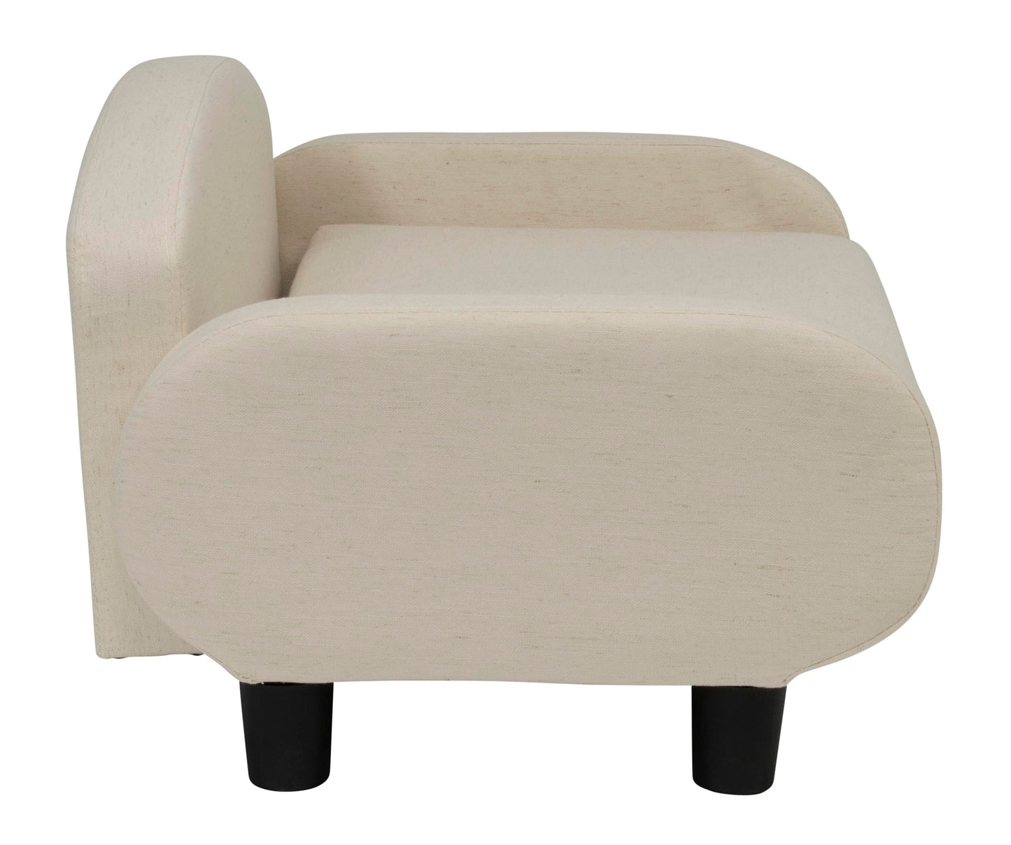 Paws & Purrs Modern Pet Sofa 31.5" Wide Low Back Lounging Bed with Removable Mattress Cover in Espresso/Oatmeal