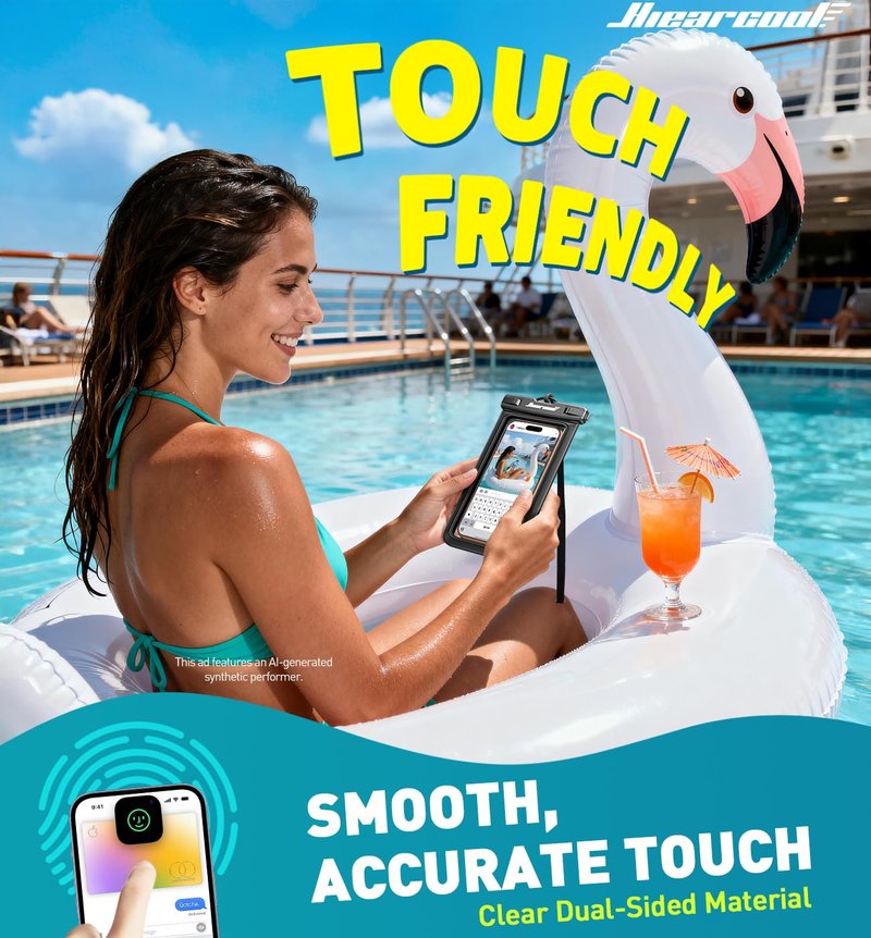 Hiearcool Waterproof Phone Pouch, IPX8 Waterproof Phone Case for iPhone 17/16/15/14 Pro Max, Cell Phone Dry Bag for Beach & Cruise Essentials, Touch Screen, Lanyard Included, 2 Pack (Fits Up to 8.9”)