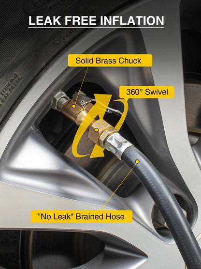 AZUNO Digital Tire Inflator with Pressure Gauge, 200 PSI, Heavy Duty Air Compressor Accessories, Comes with a Portable Carrying Box