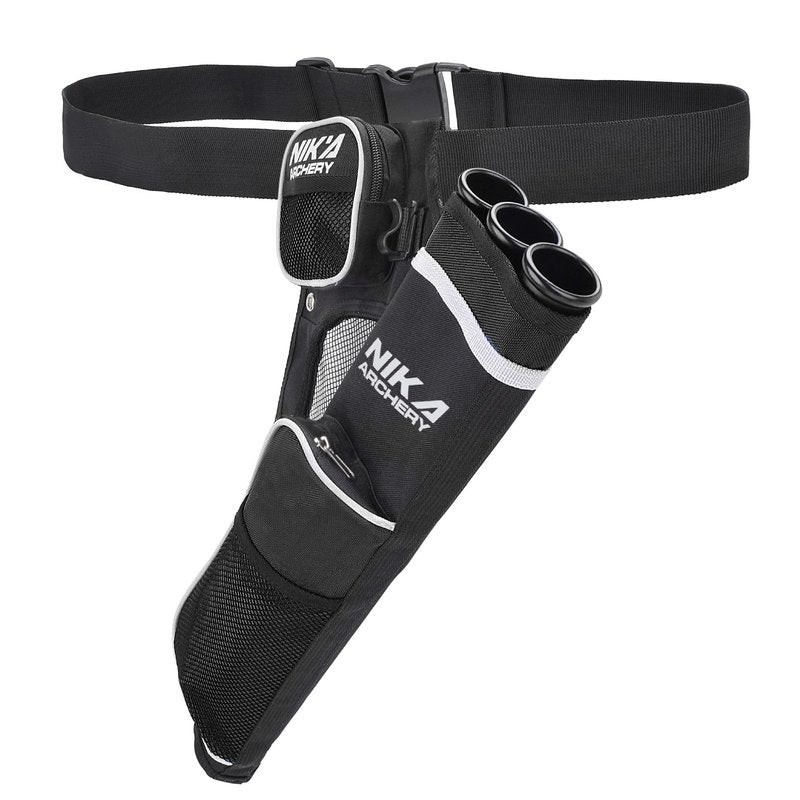 SHENG-RUI Archery Arrow Quiver Holder, L/R 3-Tubes Hip Quiver Arrow Bag with Adjustable Belt for Youth & Adults Arrows Hunting Target Practicing