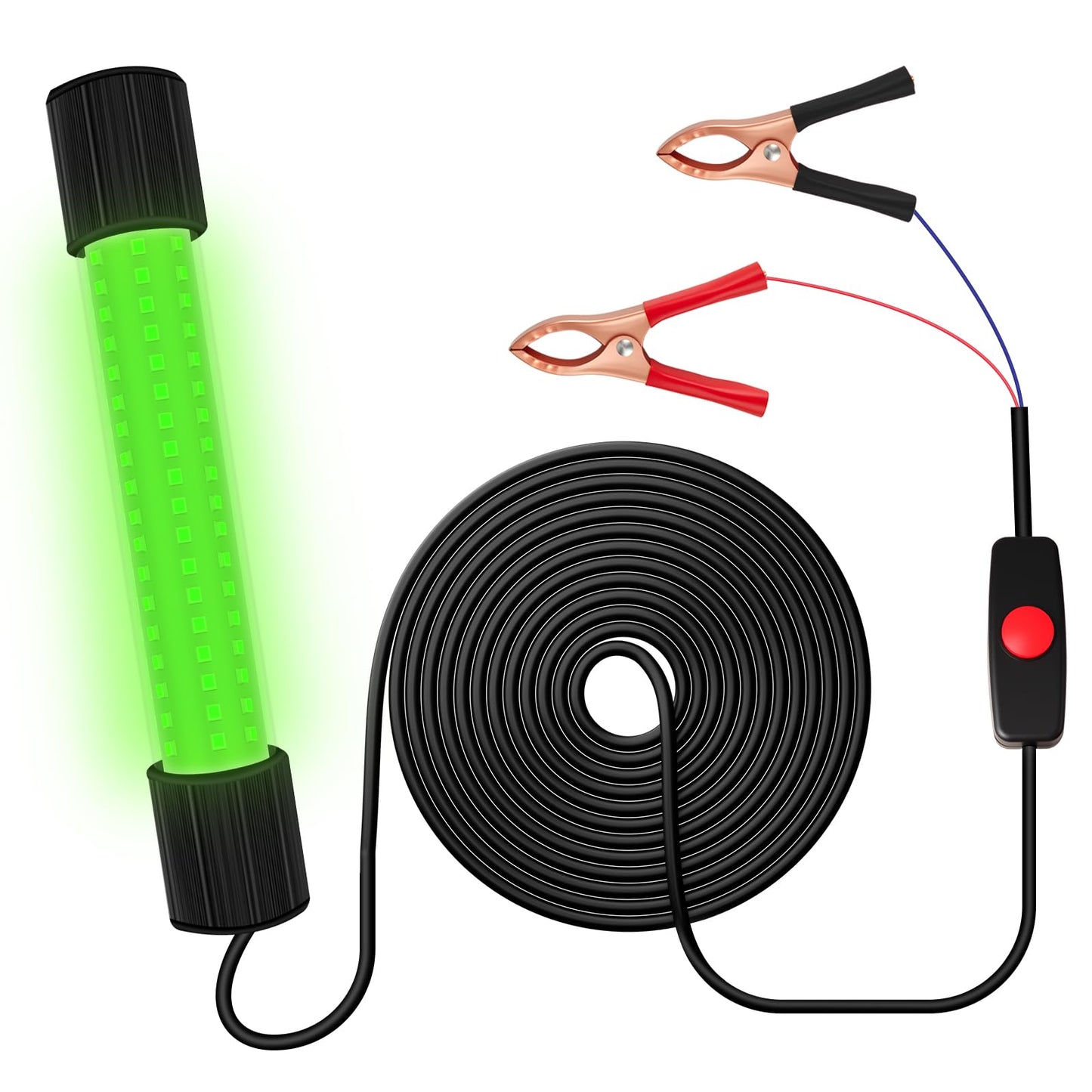 SeaShine IP68 Underwater Fishing Light, DC/AC 12-24V Green Fish Lights, 1300LM Night Underwater Lights 16FT Cable 13W Fish Light for Night Fishing Docks/Boats/Kayaks, Fresh & Salt Water