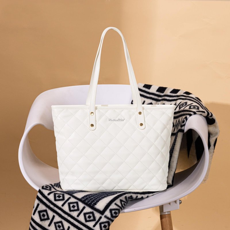 Montana West white purse quilted tote bag for women large tote purse for women shoulder bag womens handbags hobo purse with top zipper MWC-084BWT