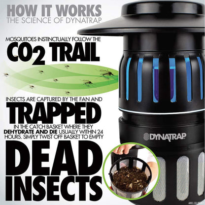 DynaTrap DT1050-TUNSR 1/2 Acre Mosquito & flying Insect Trap – Kills Mosquitoes, Flies, Wasps, Gnats, & Other Flying Insects - Bug Zapper Alternative - Tungsten