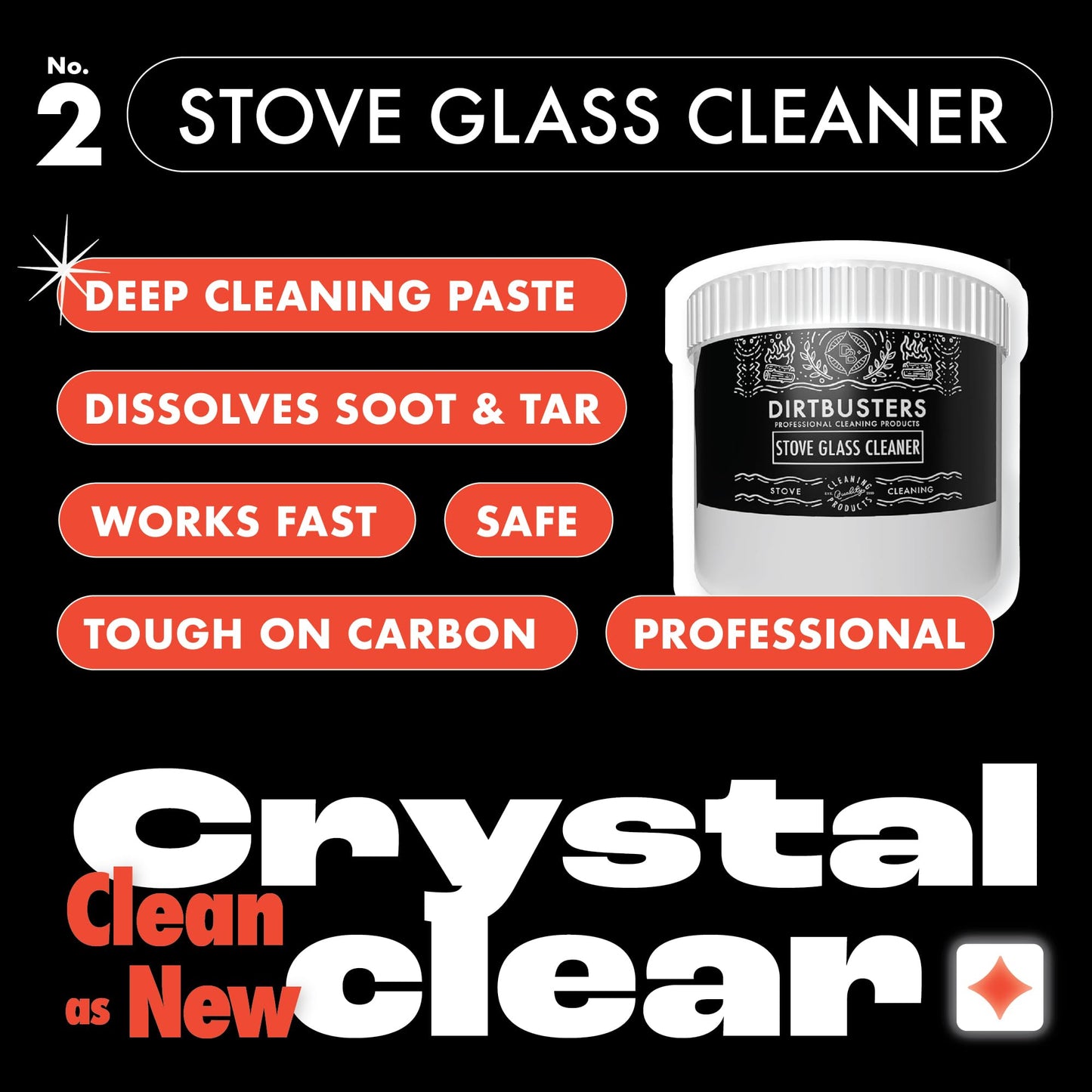 Dirtbusters Stove Cleaning Care Kit, With Exterior Spray, Glass Cleaner Paste & Stove Polish, Clean, Protect & Restore Log Burners & Grates
