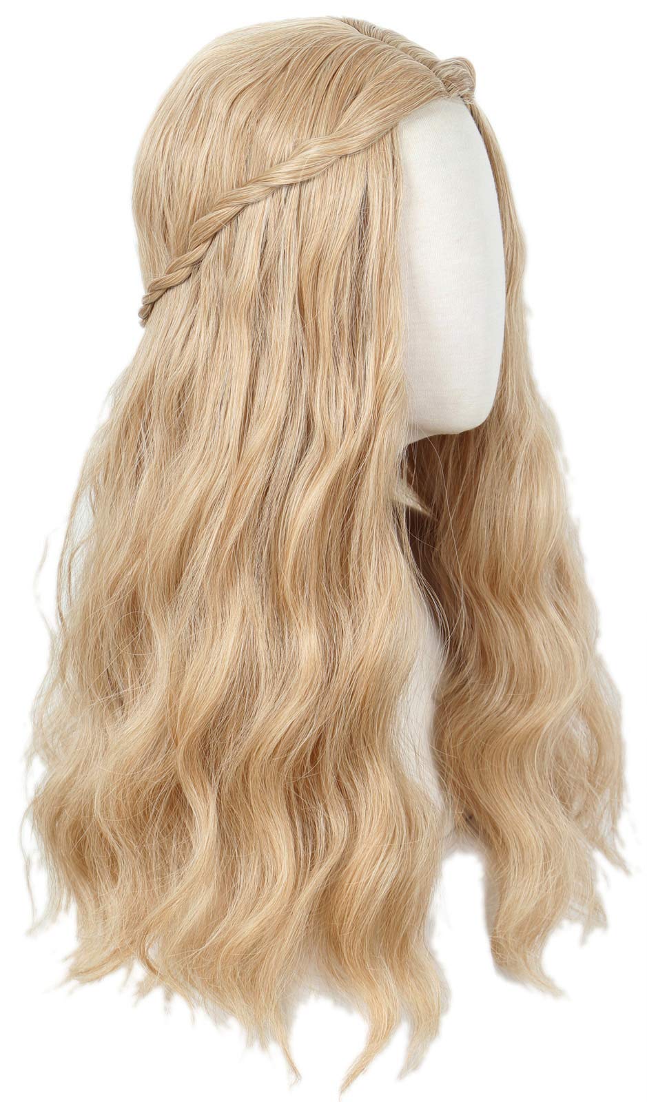 Linfairy 70S Long Blonde Wavy Hippie Wigs Halloween Cosplay Costume Wig for Women Party