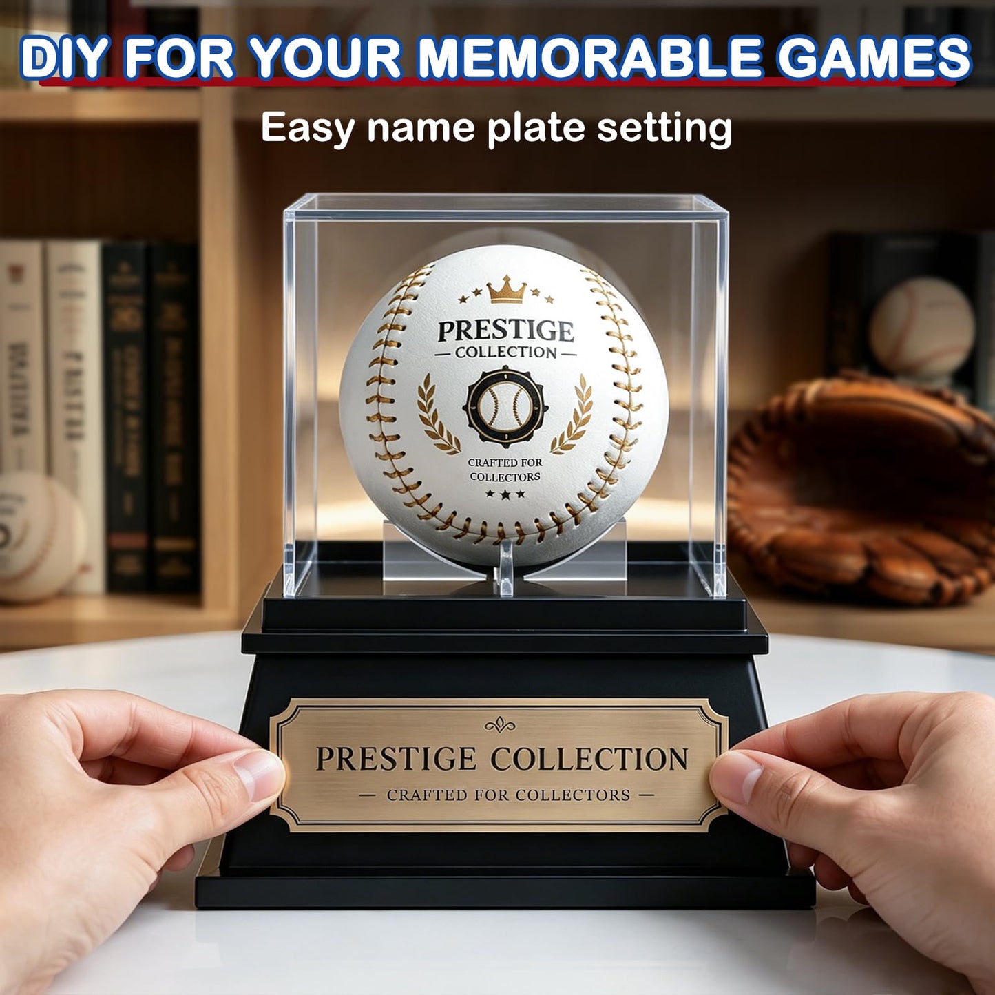 KKU Baseball Display Case 2 Pack, Baseball Holder for Ball Display Cube Box, UV Protected Acrylic Baseball Storage Official Size Box, Memorabilia Display Case for Baseball