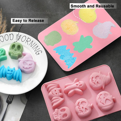 EDSRRDRUS Halloween Soap Making Kit for Adults - 2lbs Glycerin Melt & Pour Soap Base, Essential Oils, Dyes, Halloween Pumpkin Skull Bat Molds & Complete Soap Making Supplies