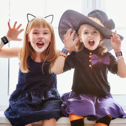 Garma 48Pcs Halloween Slap Bracelets Rubber Wristbands for Halloween Party favors, Kids Girls Boys Toddlers Halloween Gifts