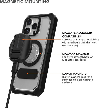 Rokform Rugged Case Compatible with iPhone 16 Pro Max, Magnetic Cover (Black)