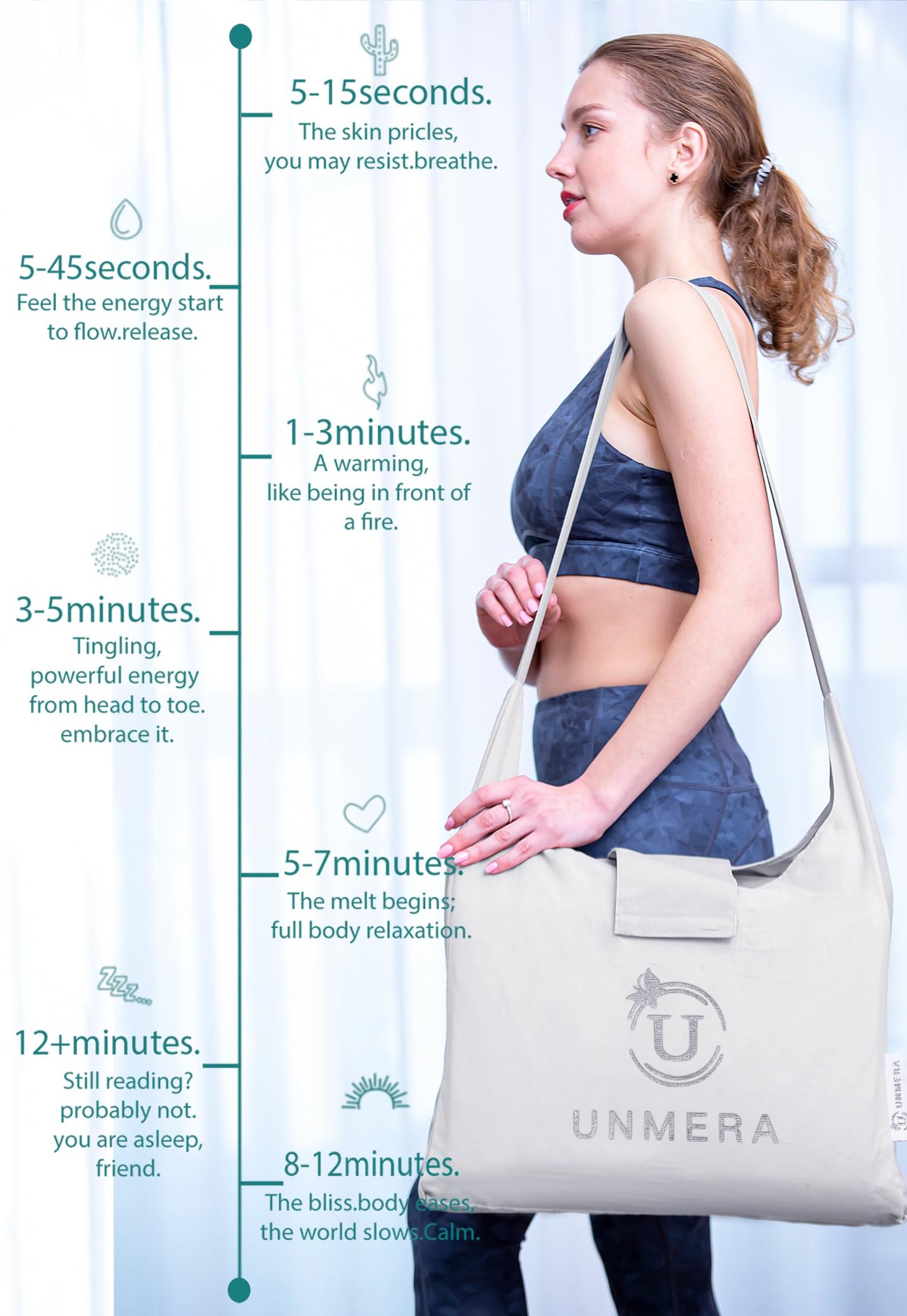 UNMERA Acupressure Mat and Pillow Set,Natural Eco Linen & Coconut Fiber Filling,FSA/HSA Eligible,for Back/Neck Pain Relief, Sciatic, Headache and Muscle Relaxation, Comes with Carrying Bag
