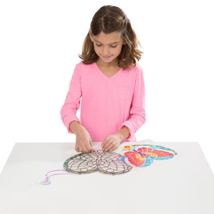 Melissa & Doug Stained Glass Butterfly Kit| Arts and Crafts for Children Age 5+ | Kids Activity Window Art Kit | Mess Free Activity | Gifts for Boys & Girls