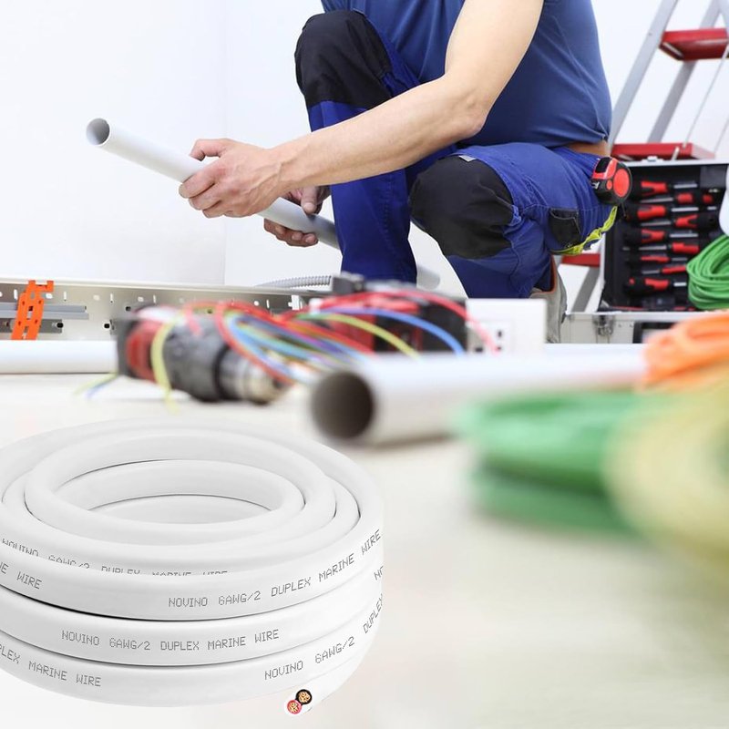 6 AWG Marine Wire - Duplex Marine Grade Tinned Copper Cable | 50ft for Boat, RV, Automotive Use