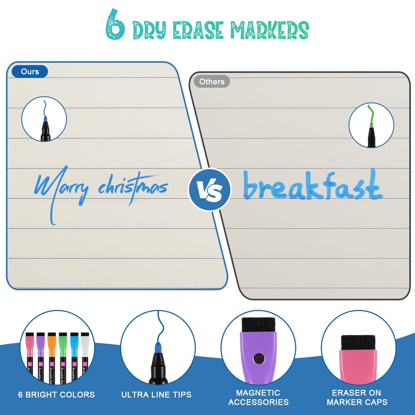 Fridge Black Whiteboard Calendar Set(3-Pack),1 Pcs Magnetic Weekly Board and 1 Pcs Refrigerator Planner Calendar,1 Pcs List and 6 Markers,Reward Chore Chart for Kids Multiple Kids Teens Adults Family