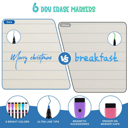 Fridge Black Whiteboard Calendar Set(3-Pack),1 Pcs Magnetic Weekly Board and 1 Pcs Refrigerator Planner Calendar,1 Pcs List and 6 Markers,Reward Chore Chart for Kids Multiple Kids Teens Adults Family