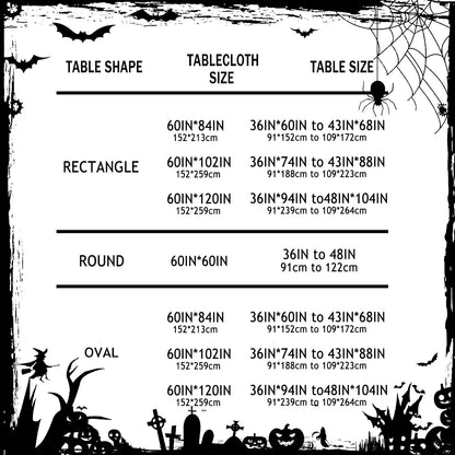 Bnejvif Halloween Tablecloth 60×84 Inch Rectangular,Spiderweb Pumpkin Washable Table Cover for Party Picnic Dinner Decor