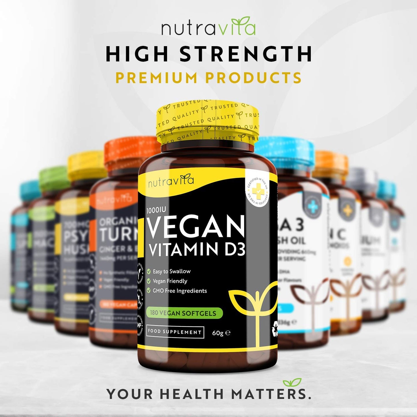 Vegan Vitamin D 1000iu (25ug) - Plant-Based Vitamin D3 Softgel Capsules Derived from Lichen - Maintenance of Healthy Immune System, Muscles, Bones & Teeth - 180 Softgels - Made in The UK by Nutravita