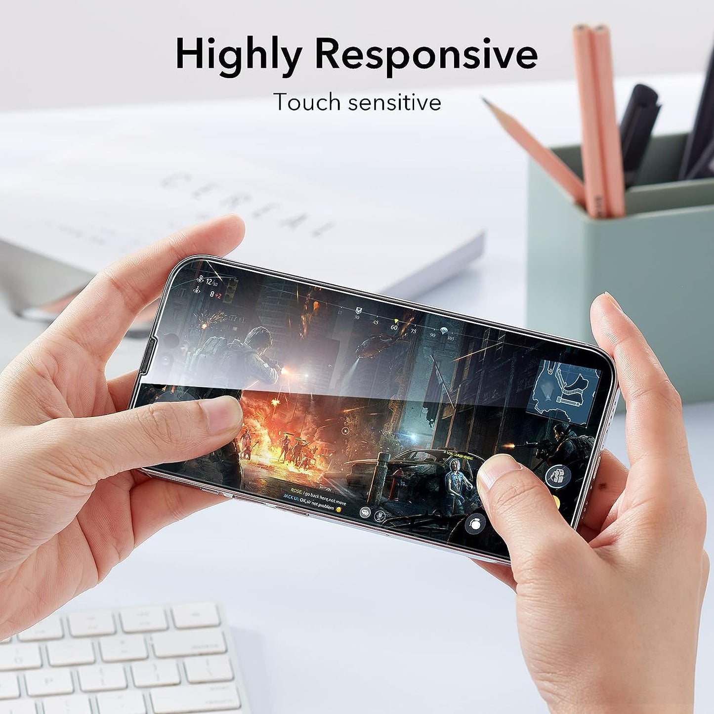 ESR 3 Pack for iPhone 15 Pro Max Screen Protector, [9H Hardness] [Military Grade Shatterproof] Full Coverage Tempered Glass Film with Easy Installation Tool, HD Clear, Scratch Resistant