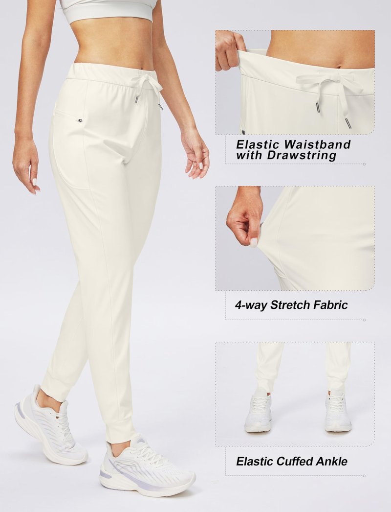 G Gradual Women's Joggers Pants with Zipper Pockets Stretch Tapered Athletic Joggers for Women Lounge, Jogging, Workout
