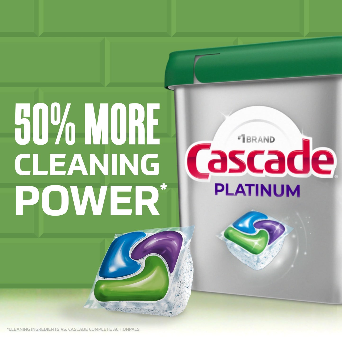 Cascade Platinum Dishwasher Pods, Dishwasher Detergent, Dish Detergent Soap, Fresh, 12 count
