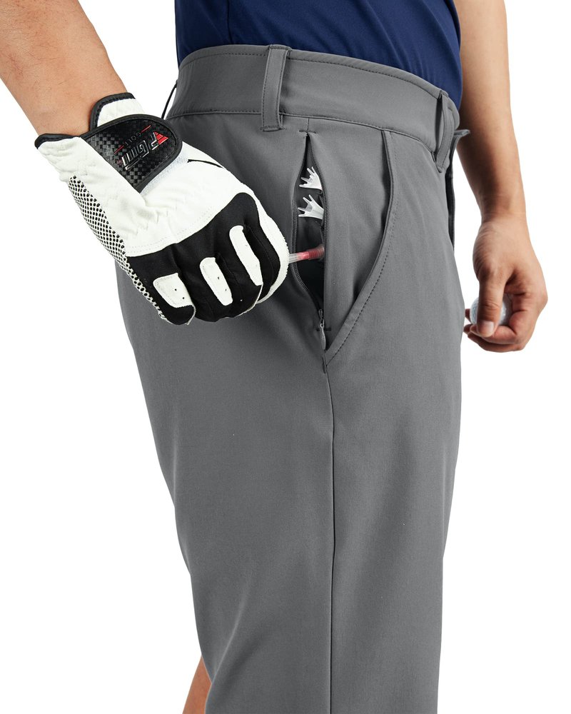 33,000ft Men's Golf Shorts Dry Fit, Lightweight Quick Dry Golf Stretch Shorts with Pockets 11" Inseam for Travel Casual Grey