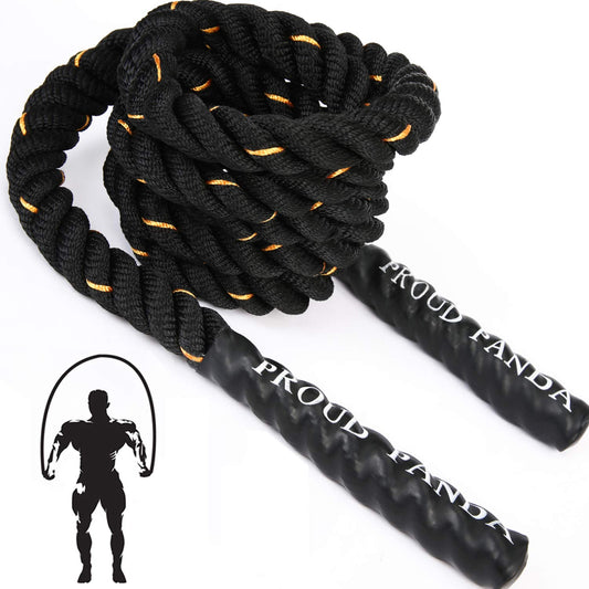 Heavy Jump Ropes for Fitness 3LB, Weighted Adult Skipping Rope Exercise Battle Ropes for Men & Women, Total Body Workouts, Power Training in Gym to Improve Strength and Building Muscle(1''*9.9 ft)