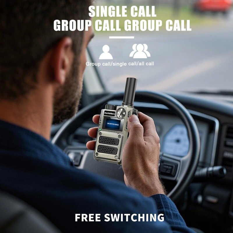 [5000+ Miles Range] Unlimited Range Walkie Talkies 4G LTE Long Range with Nationwide & Global Range via Free SIM Card,SOS Alert Poc Radios for Hiking,Truck Fleet,Construction site（4 Pack）