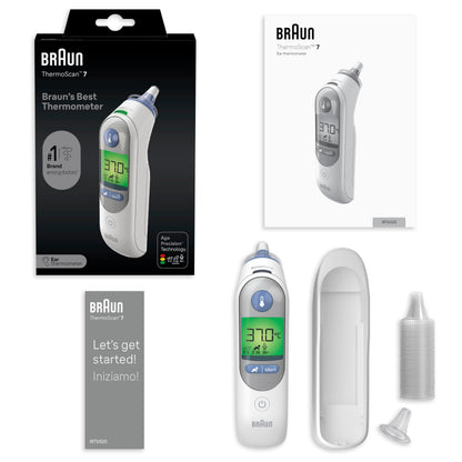 Braun ThermoScan 7 Ear thermometer - Age Precision Technology - Colour-coded Digital Display - Baby and Infant Friendly - #1 Brand among doctors(1)