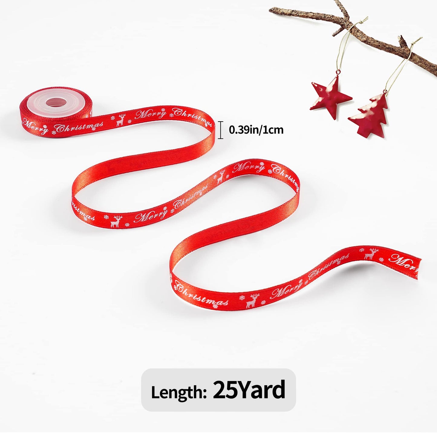 LIUYAXI 20 Rolls 100 Yards Christmas Ribbon for Gift Wrapping,3/8 Inch Christmas Ribbon,Christmas Satin Grosgrain Ribbon for Crafts DIY Holiday Christmas Decorations