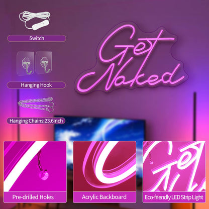 Lady Neon Signs Neon Signs for Wall Decor Pink White LED Light Sign for Preppy Room Decor Light Up Sign for Birthday Party Decoration USB Powered