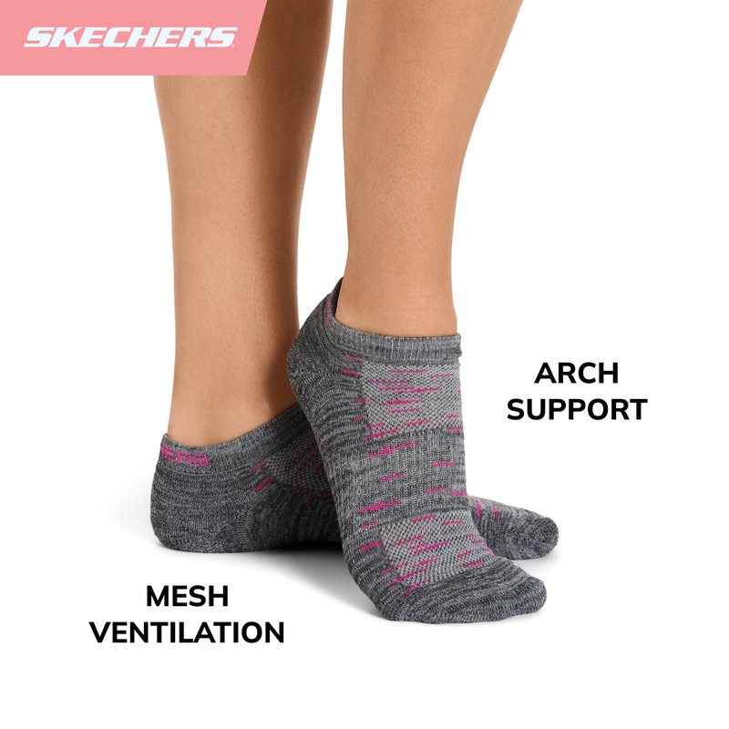 Skechers womens Women's 6 Pack Low Cut Running Socks, Gray/Multi, 11 9 US