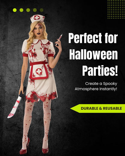 Bloody Butcher Knife-Fake Realistic Bloody Knife Prop Halloween Costume Knife for Zombie Costumes