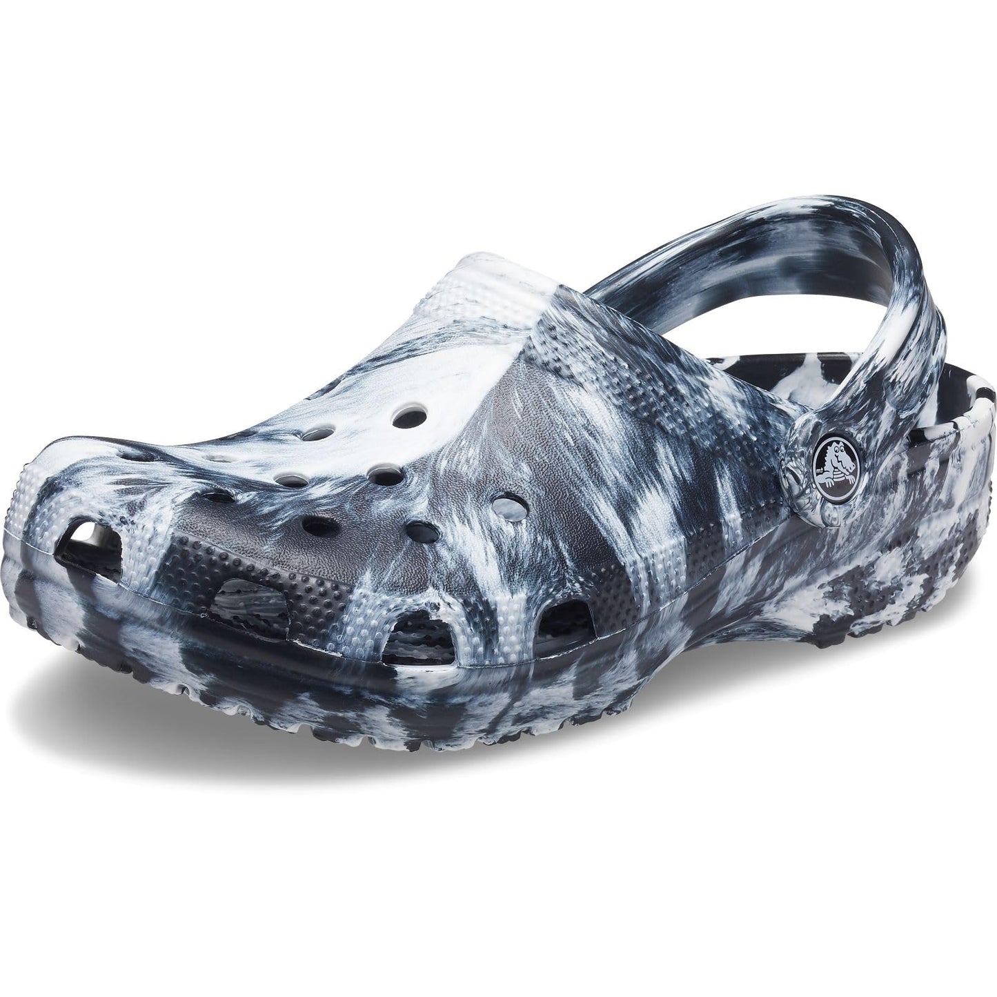 Crocs Unisex Classic Marbled Clog, White/Black, 5 UK