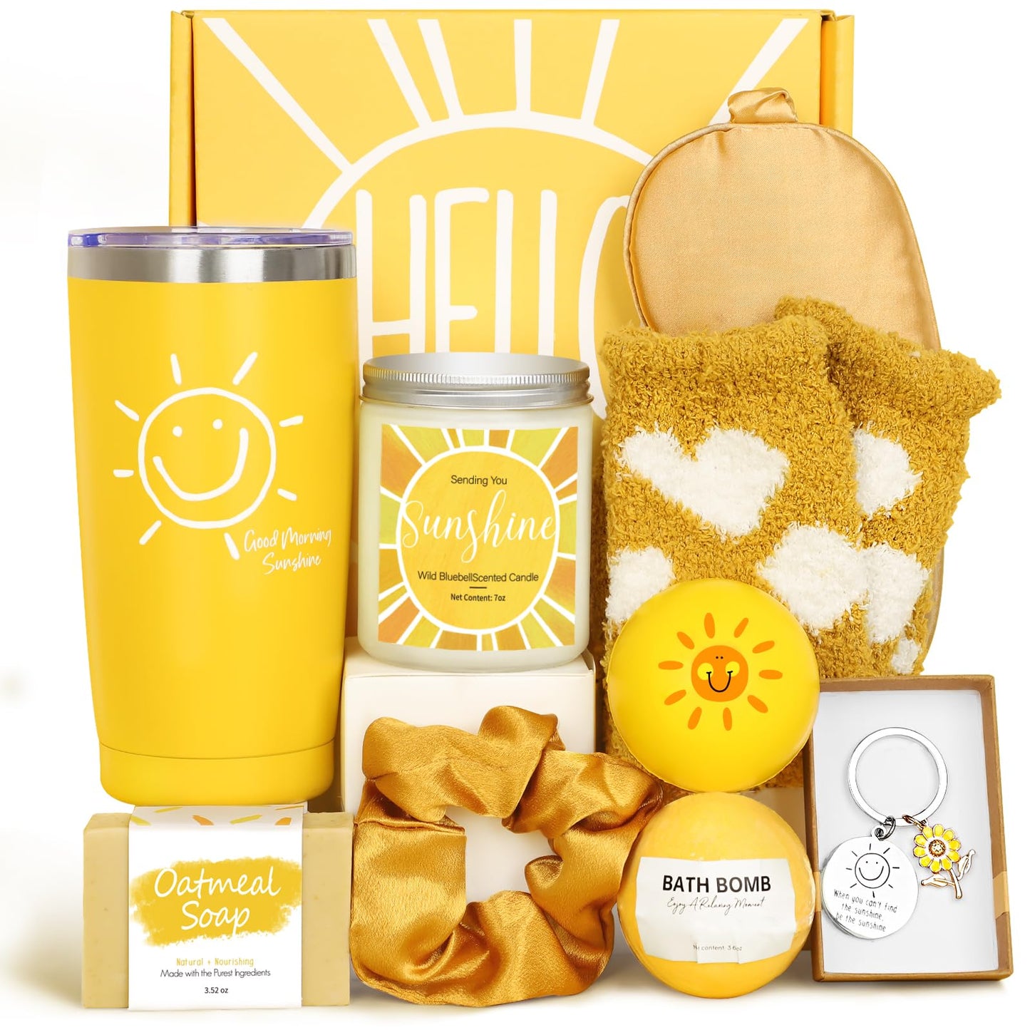 Gift Baskets for Women, 10pcs Unique Birthday Gifts for Women, Best Friend Birthday Christmas Gift, Get Well Soon Gift Basket Sending Sunshine Cheer Up Box for Sister Friendship - BRIGHTEN UP HER DAY!