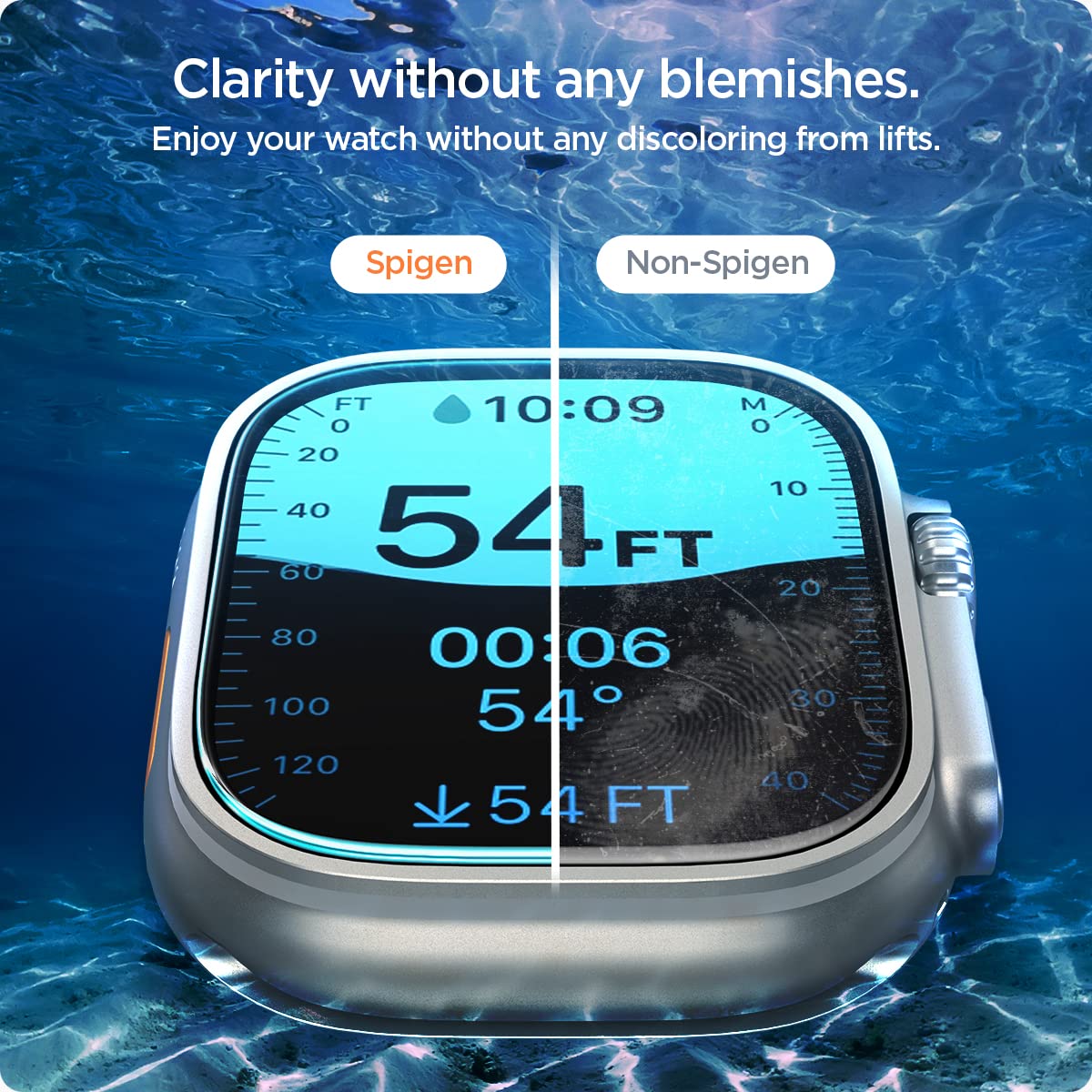 Spigen EZ Fit Tempered Glass Screen Protector for Apple Watch Ultra 3, Apple Watch Ultra 2, Apple Watch Ultra (49mm) - 2 Pack