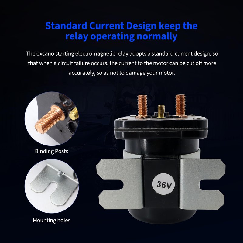 OXCANO 36V Starter Solenoid 4 Terminal Compatible with 1989 1990 1991 1992 - UP EZGO Club Car DS Columbia Yamaha Electric G4 G8 G9 G11 G16 Golf Cart Replace# 20468G1 1016072 71458-87 JF3-H1950-00