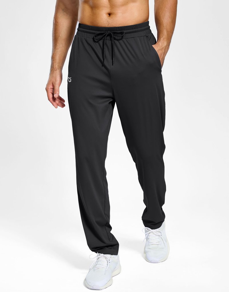 G Gradual Men's Sweatpants with Pockets Lightweight Workout Athletic Track Pants Stretch Gym Running Jogging Joggers for Men(Black,M)