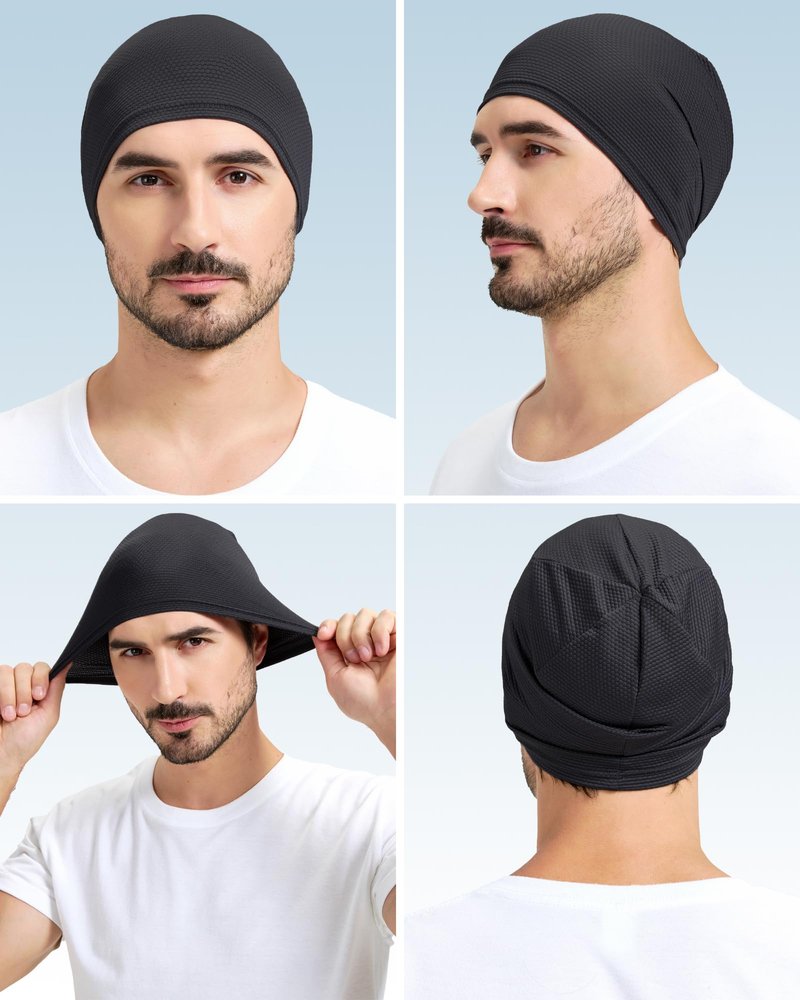 ROYBENS Cooling Skull Caps for Men & Women, Thin Breathable 3D Mesh Cycling Running Skull Cap for Sports, Gym & Summer, Under Helmet Sweat Liner Beanie Caps