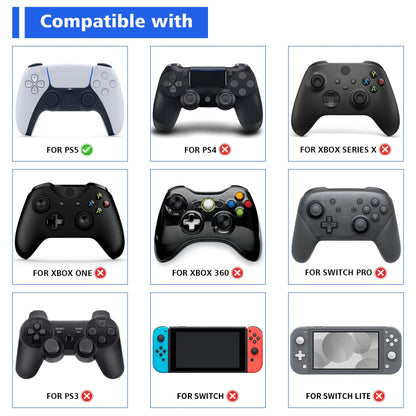 PlayVital Thumbs Pro ARMOR Thumbstick Extender for ps5 Controller, Joystick Caps Grip for ps5 Controller - 2 High Raise and 2 Mid Raise Dome - Black