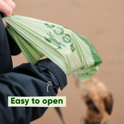 Beco Dog Poop Bags Rolls - Strong & Large - 270 Bags (18 Rolls of 15) Unscented, Dispenser Compatible for Dog Waste