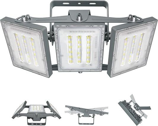 STASUN LED Flood Light Outdoor, Max Series 150W 15000lm 6000K Daylight IP66 Waterproof, Commercial Parking Lot Light, 3 Heads for Yard Street Stadium Floodlight Bright Security Lights for Outdoor Area